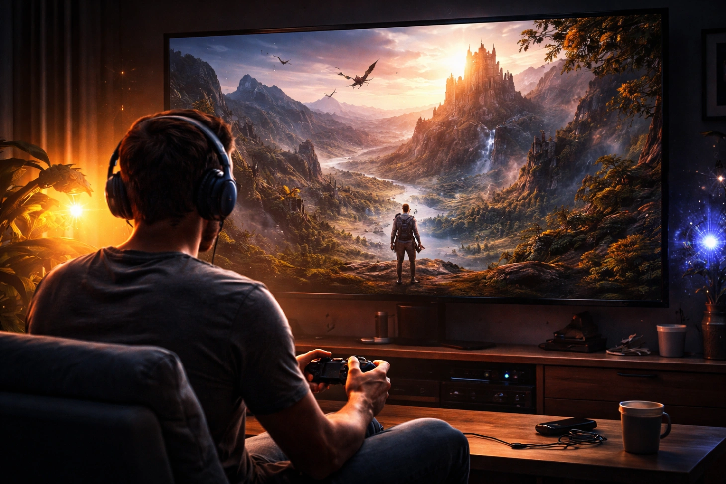 Solo gamer immersed in single player games with a story-driven experience in 2026