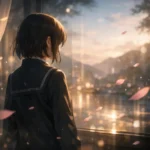 anime visual symbolism illustrated through a cinematic anime scene with a character and symbolic elements