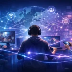 Online gaming experience showing players connected across multiple devices in a shared digital environment