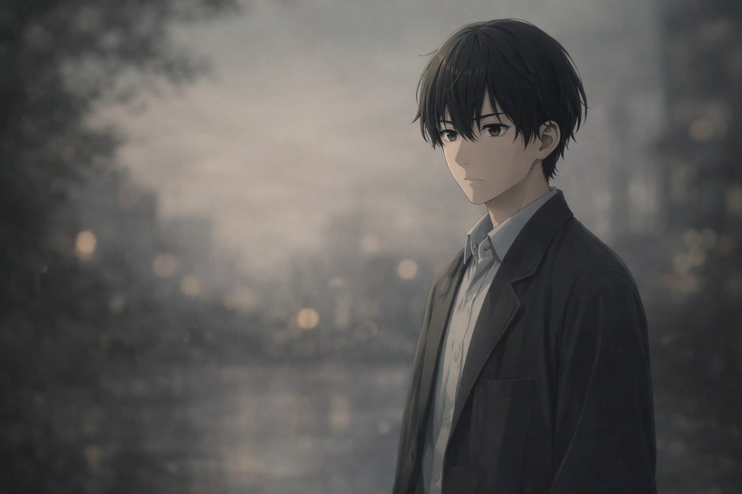 Anime character presence illustrated through calm emotion and subtle storytelling