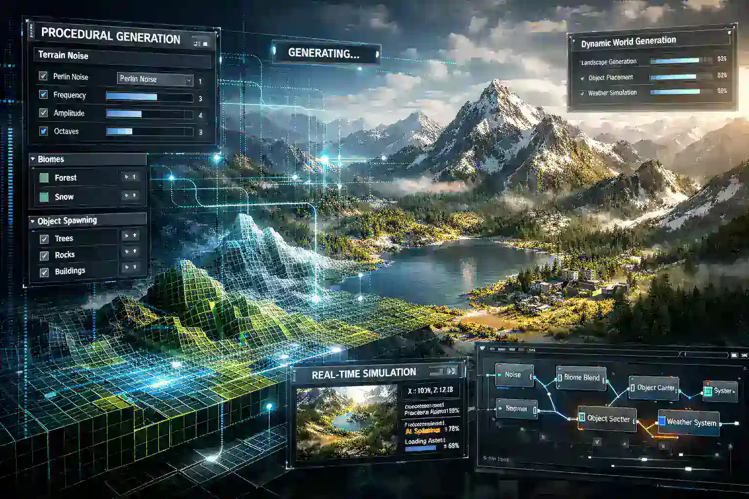 Procedural Generation Systems in modern game engine