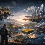 Ultra-realistic illustration of a dynamic open world being loaded in real-time using Game Asset Streaming technology.