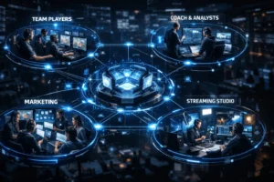 GPU thermal throttling visualization showing a graphics card overheating and reducing performance during intensive gaming