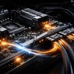 Power Delivery Stability hardware on gaming PC motherboard VRM and GPU power connectors