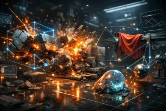 Game Physics Engine simulation with realistic collisions, soft body and rigid body physics in a futuristic 3D environment